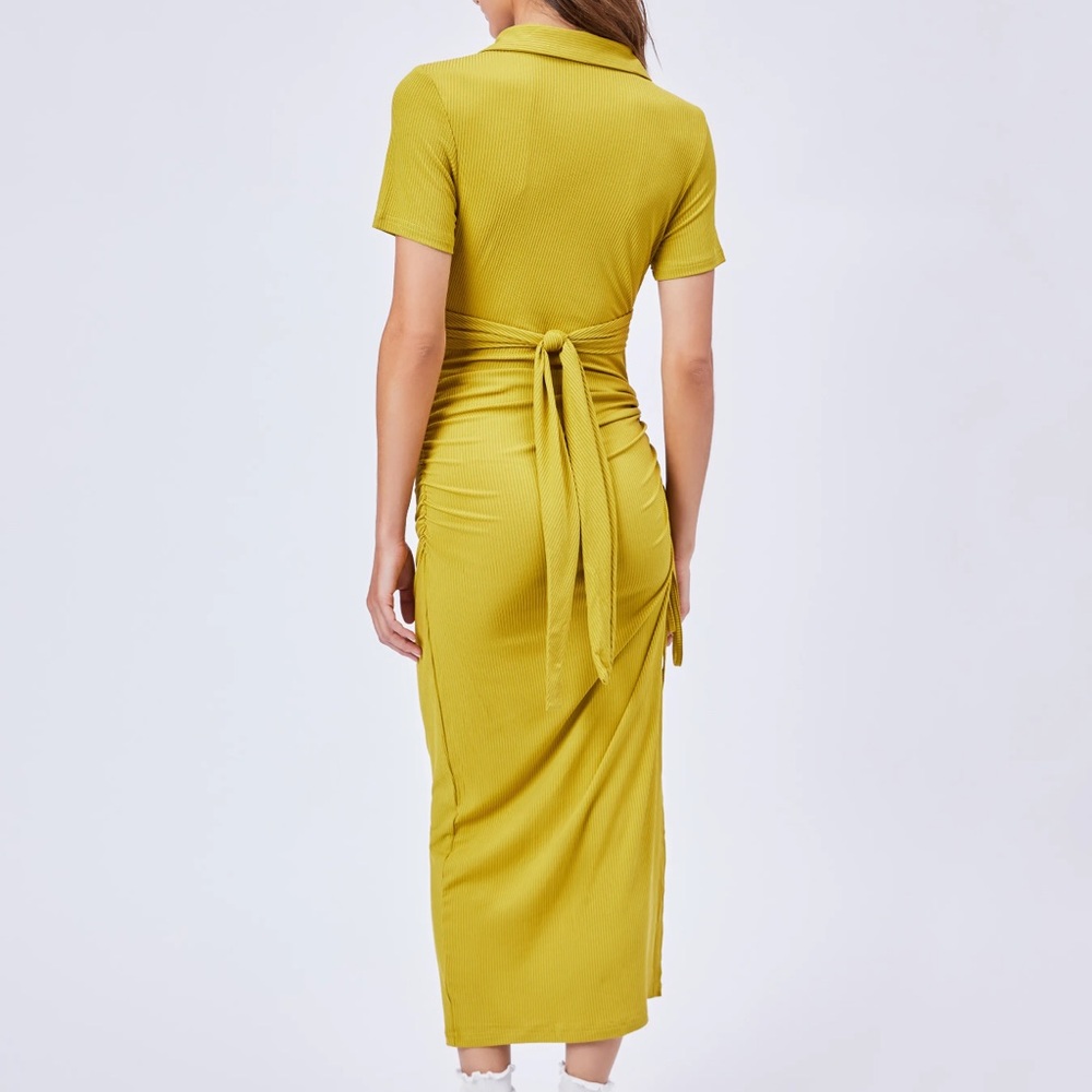 Green Drawstring Maxi Dress - Picture 3 of 7